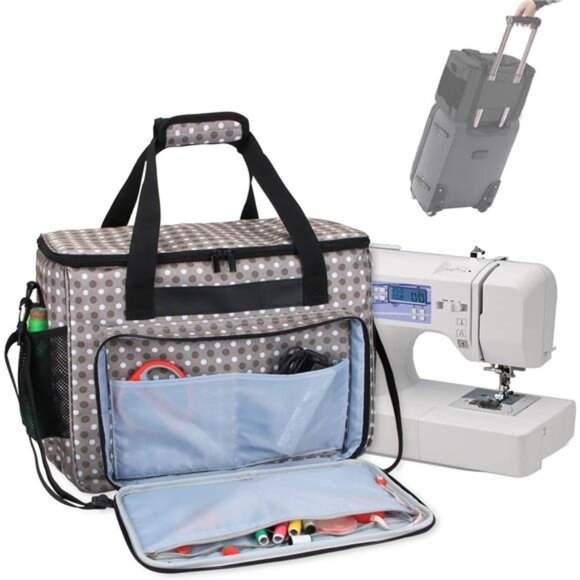 Sewing Machine Case, Carrying Tote Bag Storage Organizer Compatible - Picture 8 of 14